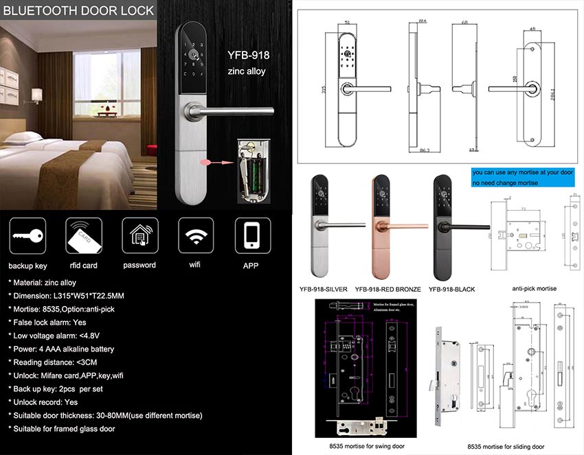 Password Bluetooth Door Lock YFB-918