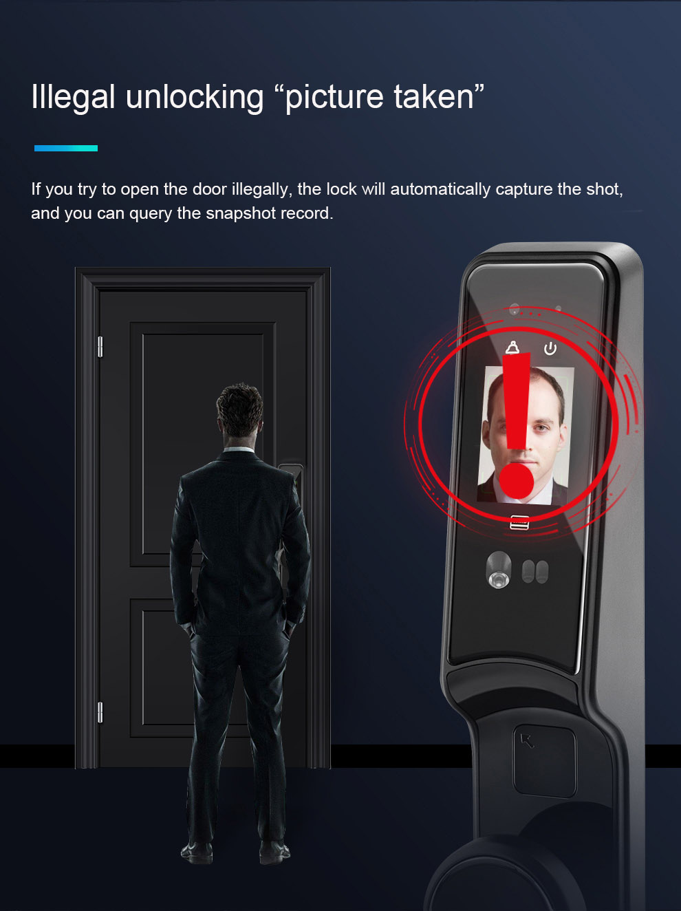 3D Automatic Infrared Intelligent Smart Fingerprint Face Recognition Door Lock For Home YFR-Z9