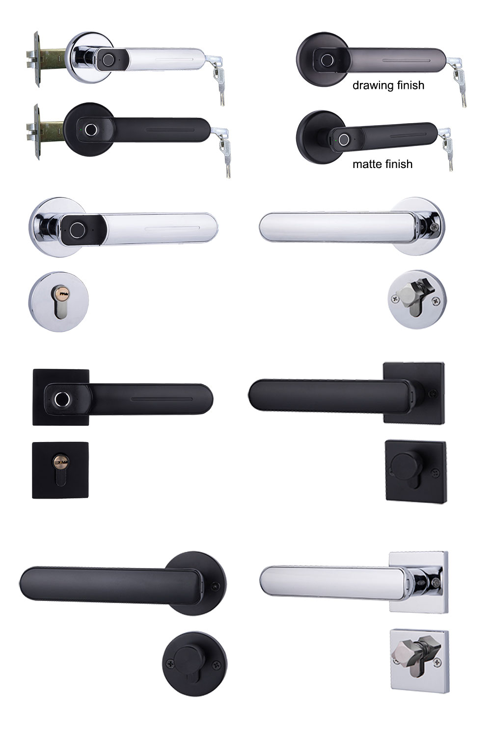 Single Latch Split Design Fingerprint Handle Door Lock YFF-F01