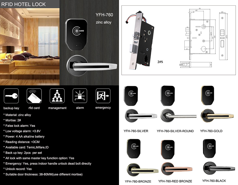 Smart Card Hotel Door Lock YFHF-760