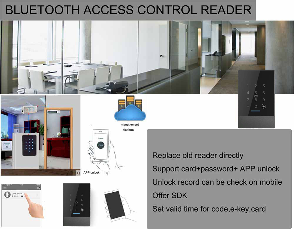 IP66 Waterproof Bluetooth Remote Control Access Control Reader YFBA