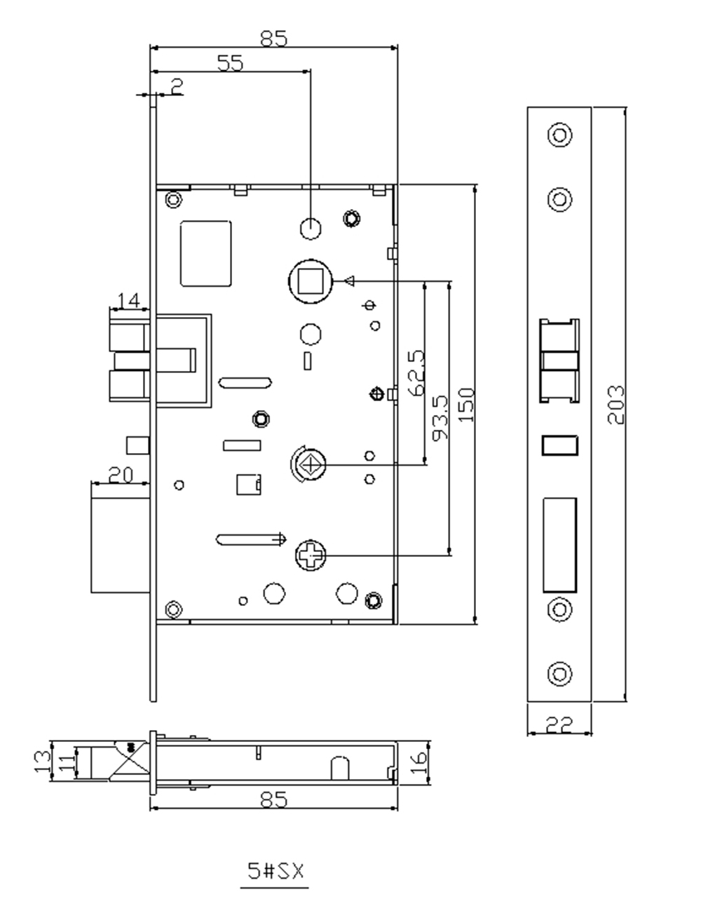 Slim Electronic Lock Mortise 5