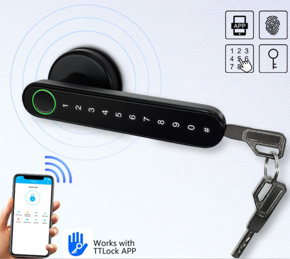 Single Latch Passcode Fingerprint Bluetooth Lock YFBF-L1