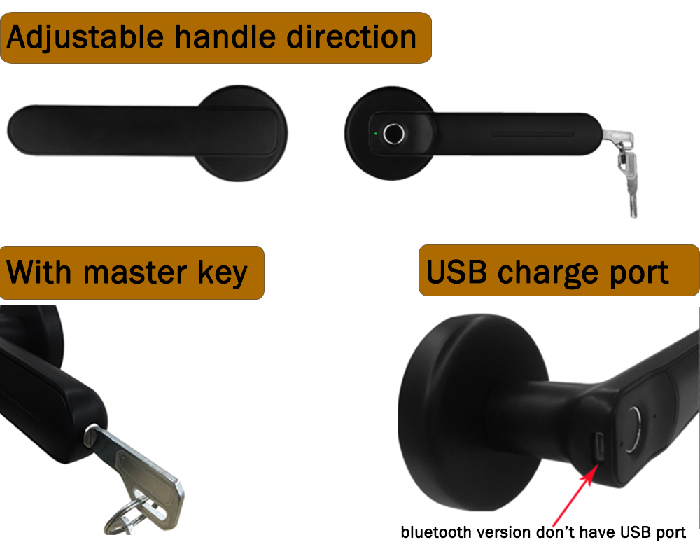 Single Latch Split Design Fingerprint Handle Door Lock YFF-F01