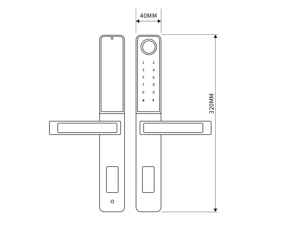 TTlock Or Tuya APP Aluminum Door Bluetooth Lock YFBF-E10