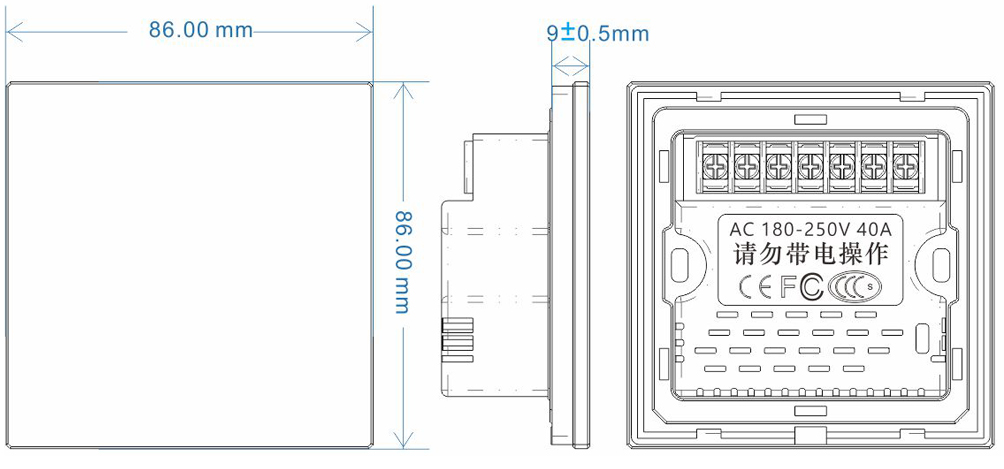 Single Button Touch Screen Light Switch T-LS-1