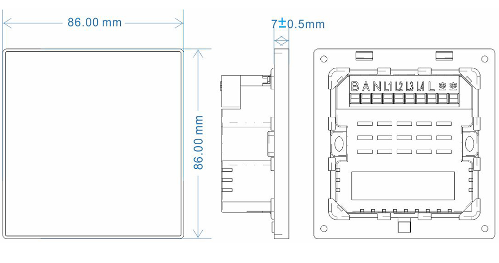 Aluminum Material Light Switch A-LS-3-4