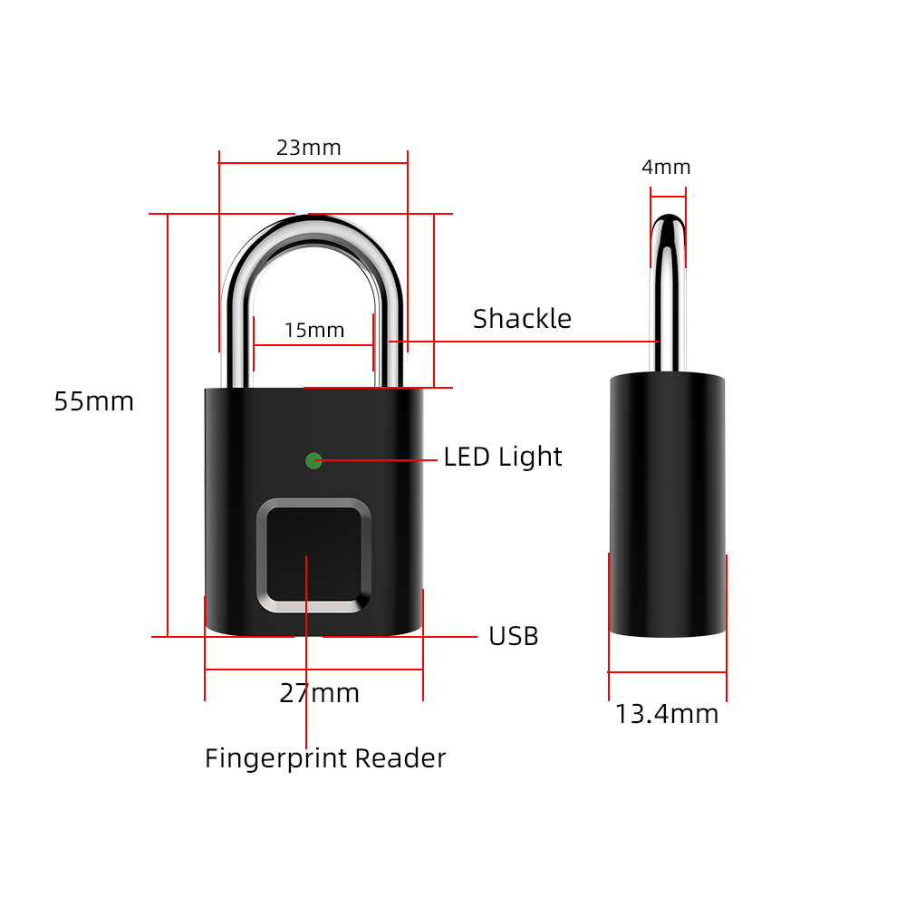 Mini Smart Fingerprint Pad Lock L34