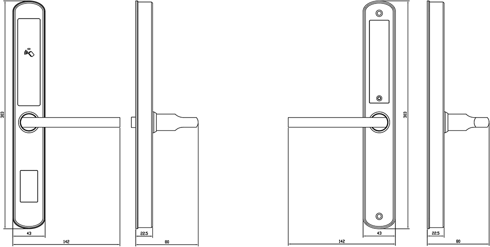 Stainless Steel Bluetooth Sliding Door Lock YFBF-A210