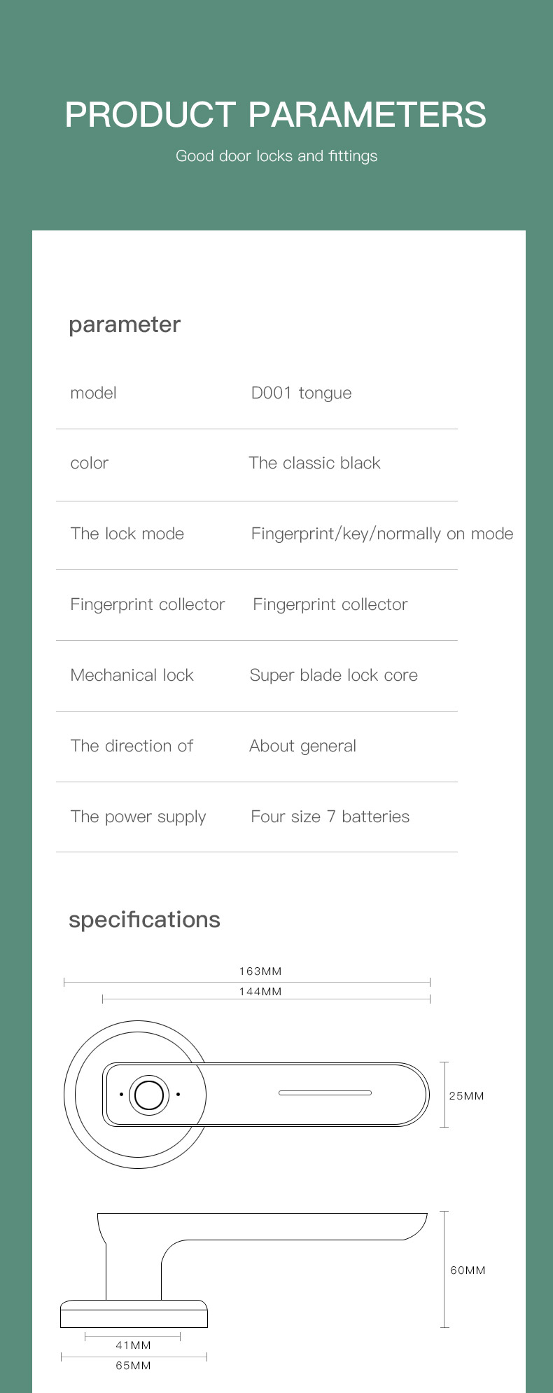 Biometric Fingerprint Bluetooth Smart Lock YFBF-D01