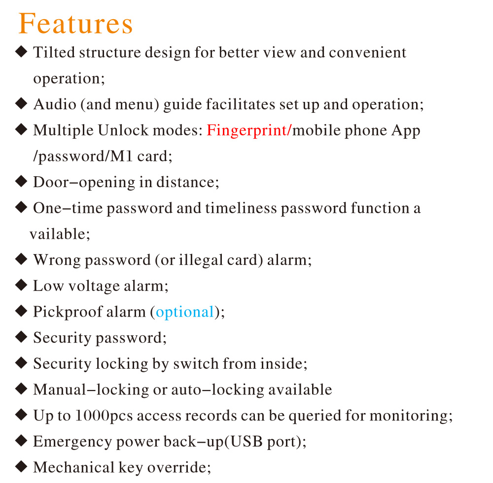 Bluetooth Door Lock YFBF-006