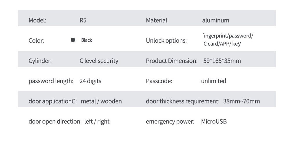 Steel Door Fingerprint Bluetooth Lock YFBF-R5