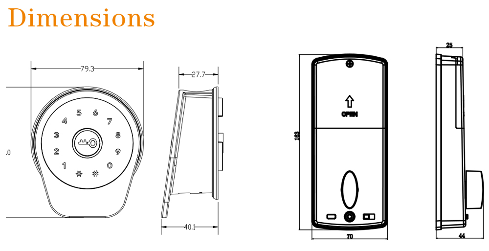 Dead Bolt Fingerprint Bluetooth Lock YFBF-007