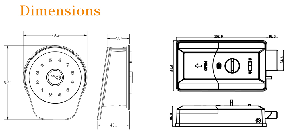 Dead Bolt Fingerprint Bluetooth Lock YFBF-007