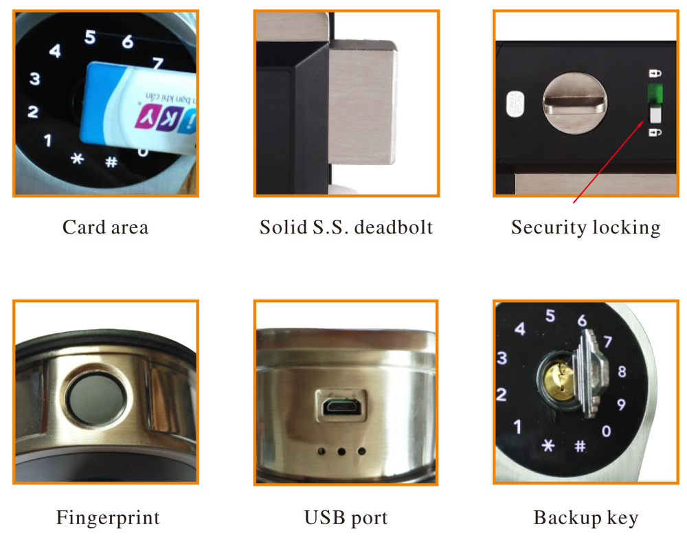 Dead Bolt Fingerprint Bluetooth Lock YFBF-007