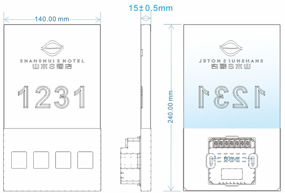 Crystal Hotel Digital Number Plate MTX-240