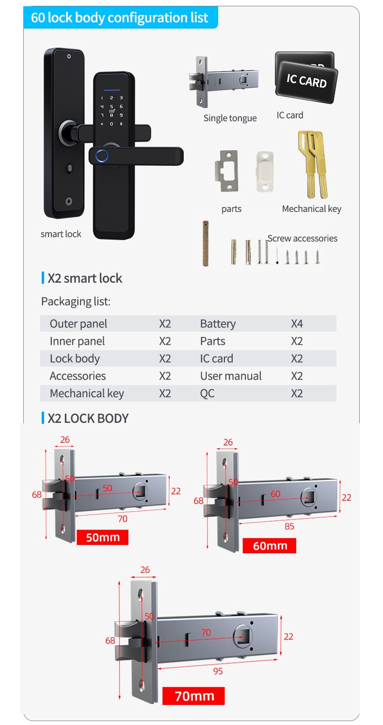 Wifi And Bluetooth Digital Door Lock YFBF-X2