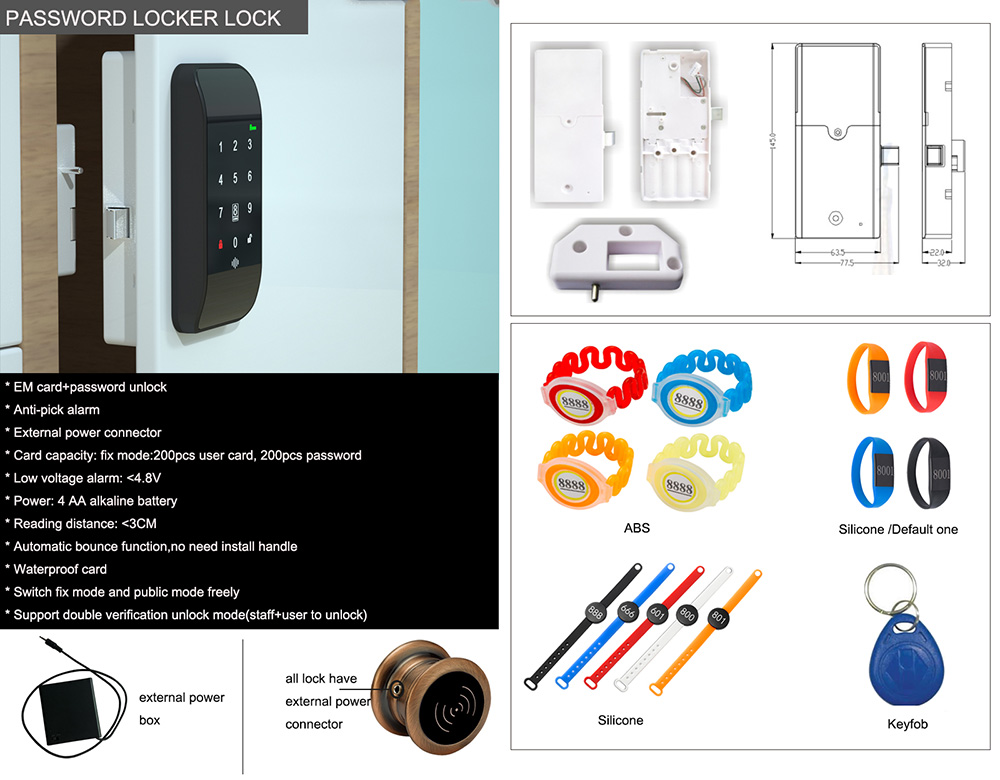 Pincode Swipe Card Locker Lock EMP118