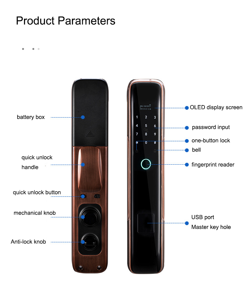 6068 Mortise Automatic Wifi Fingerprint Door Lock YFFW-010