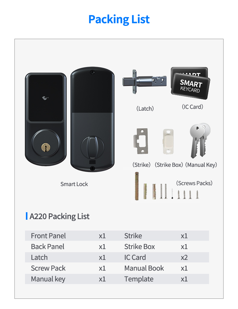 Automatic Deadbolt Bluetooth Door Lock YFB-A220