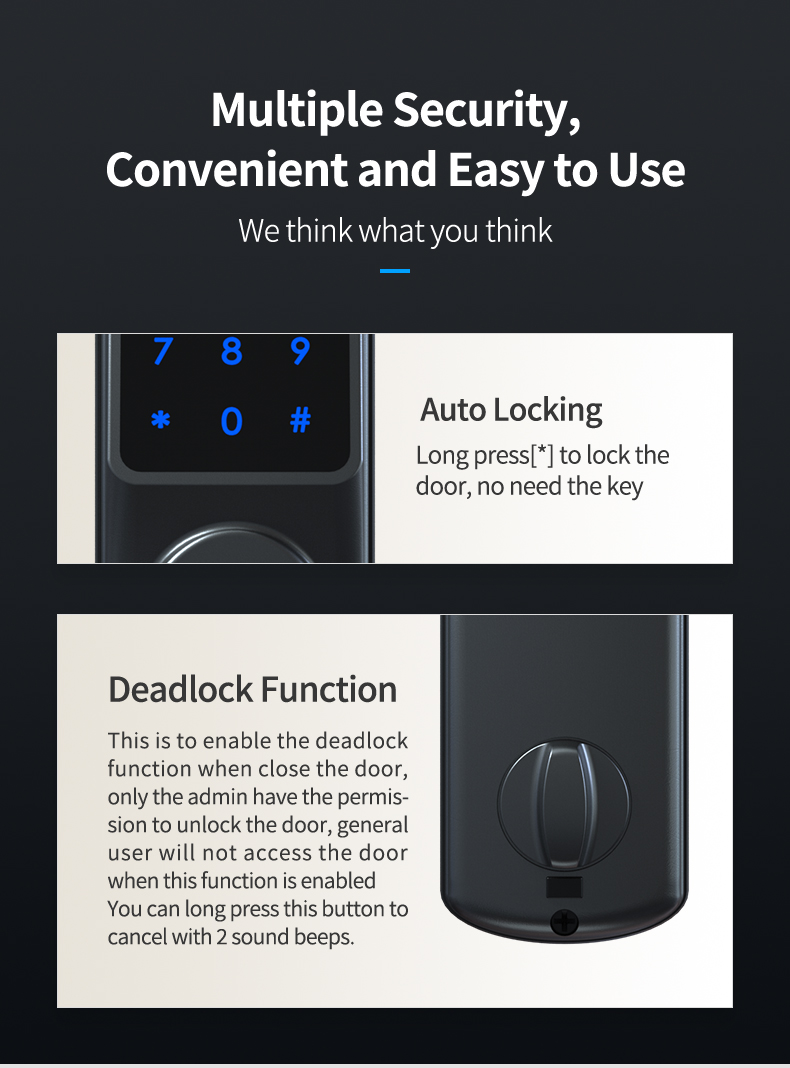 Automatic Deadbolt Bluetooth Door Lock YFB-A220