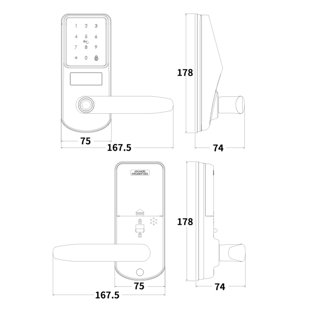 Single Latch Bluetooth Door Lock YFBF-A290