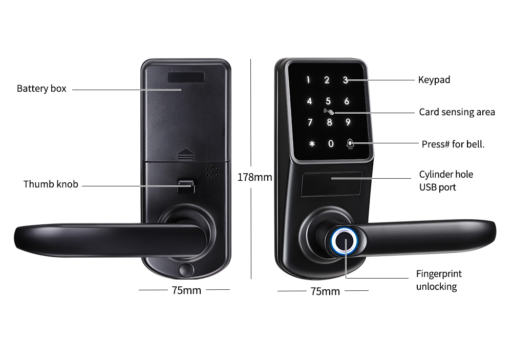 Single Latch Bluetooth Door Lock YFBF-A290