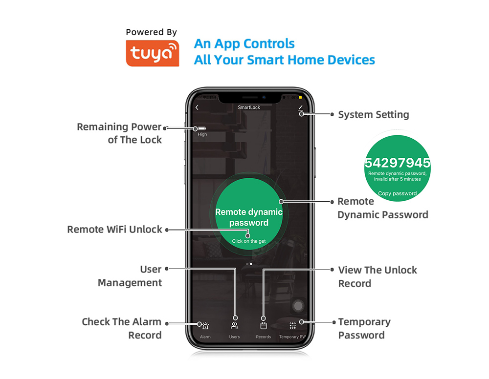 Single Latch Bluetooth Door Lock YFBF-A290