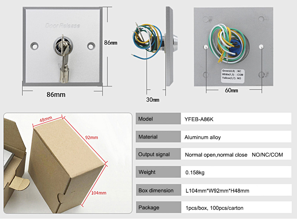 Key Switch Button YFEB-A86K