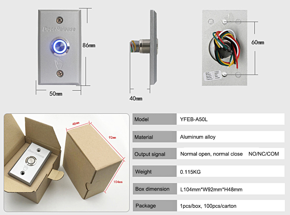 Exit Button With Light YFEB-A50L