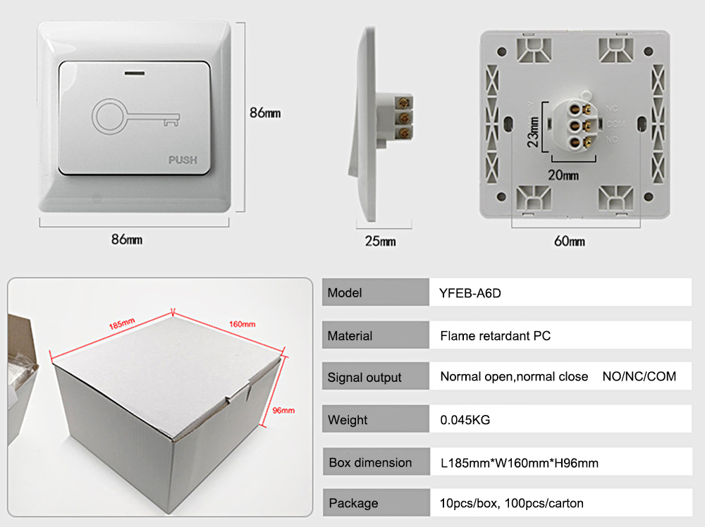 Access Control Exit Button YFEB-A6D