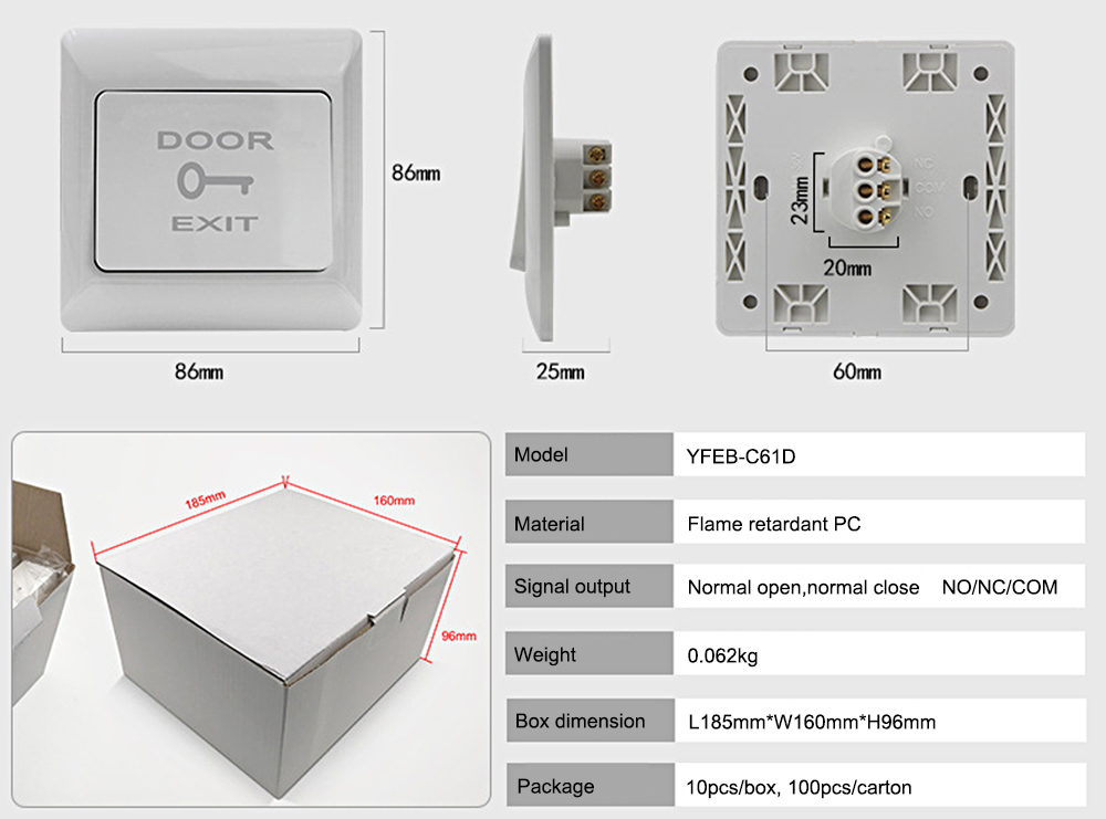 Door Exit Button YFEB-C61D