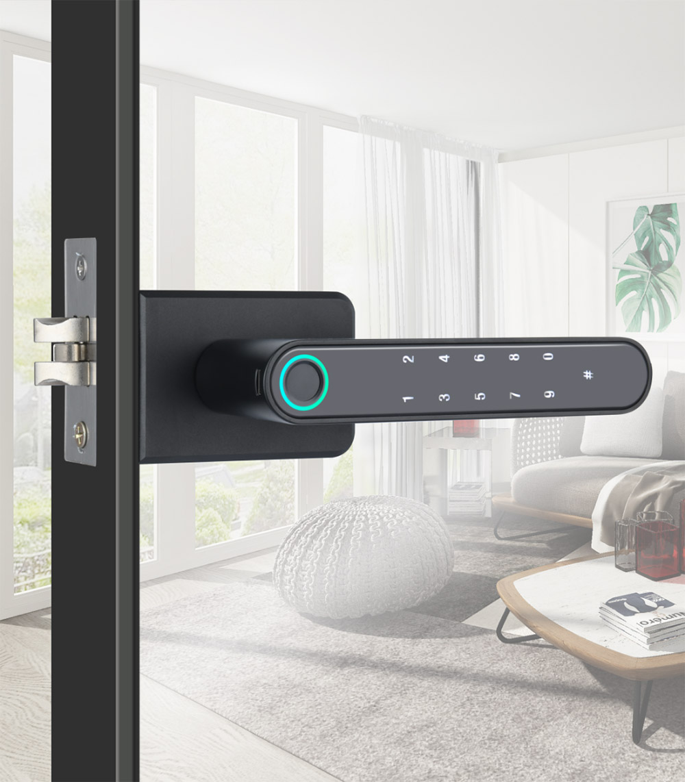 Tuya WIFI Smart Fingerprint Glass Door Lock YFBG-02