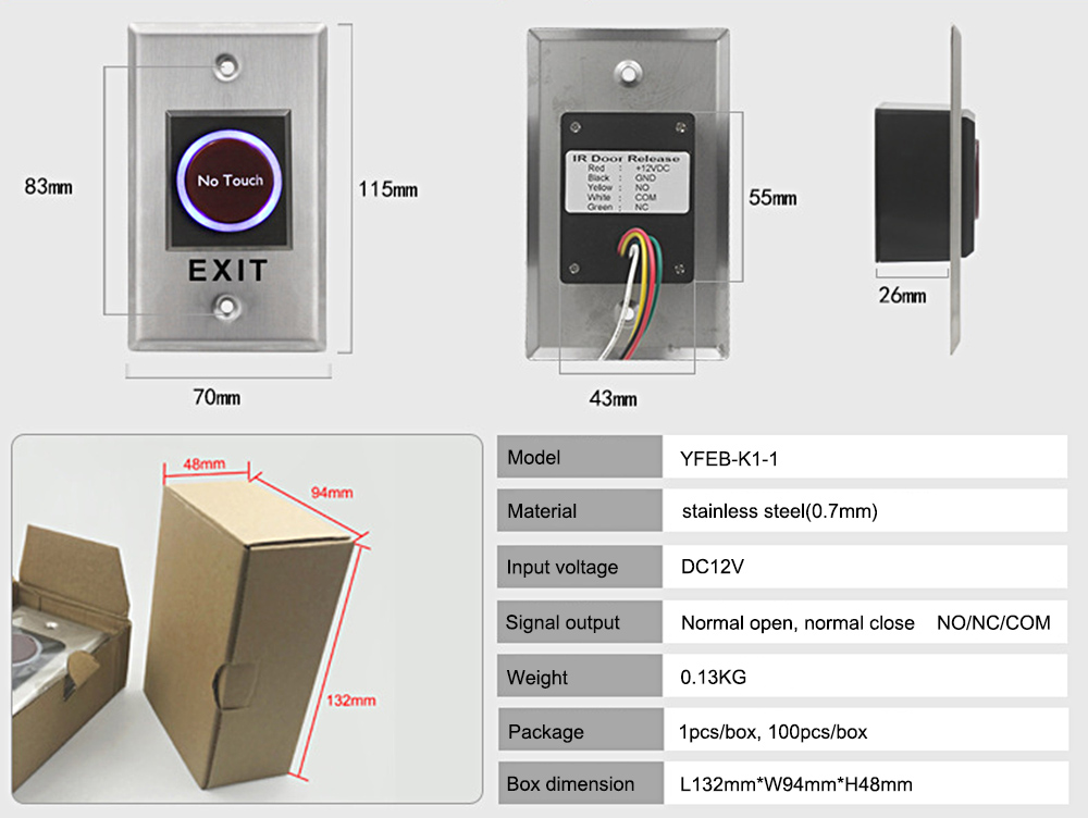 Infrared Sensor Exit Switch YFEB-K1-1