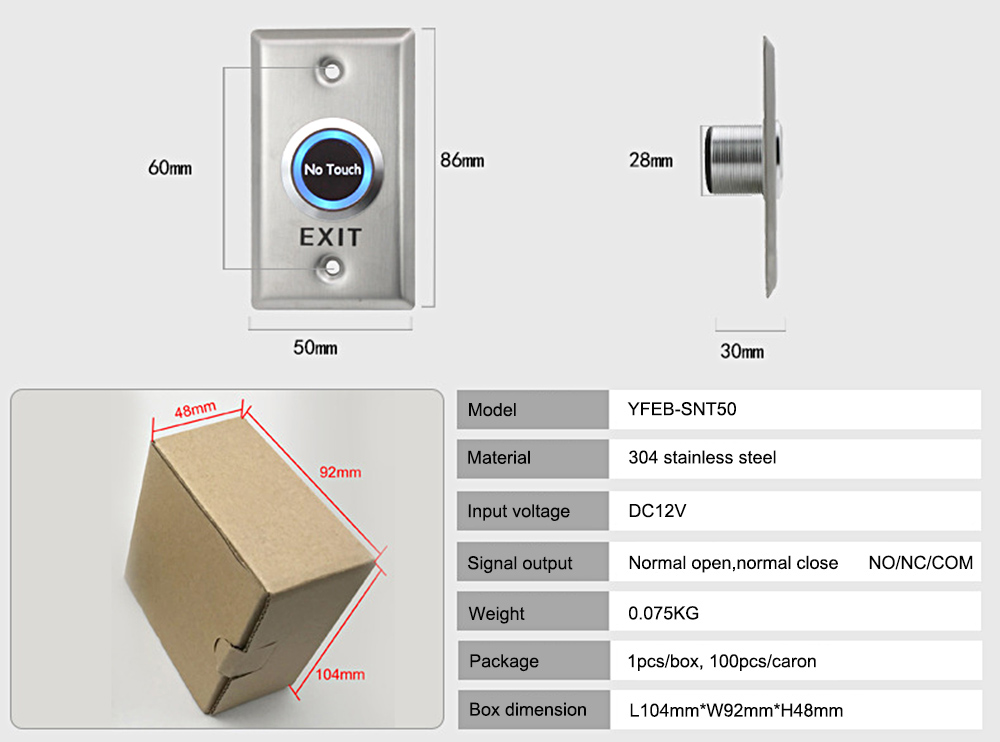 Non-Contact Exit Button YFEB-SNT50