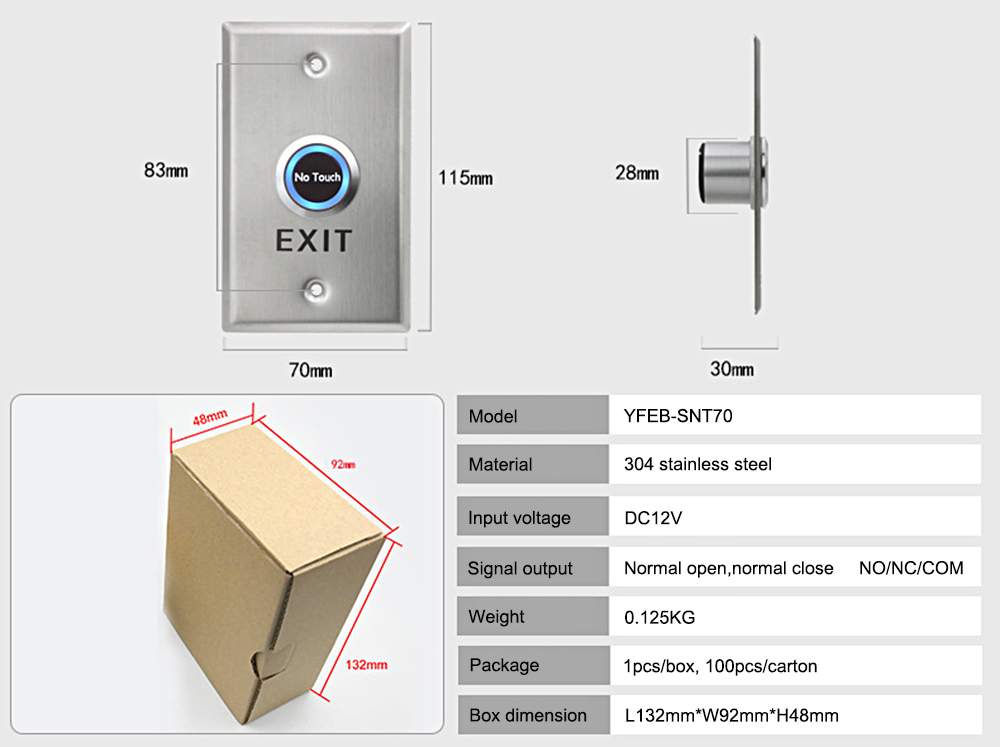 Door Release Exit Button YFEB-SNT70