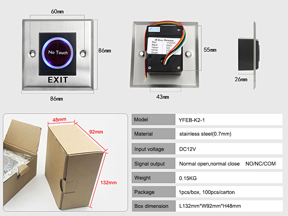 Automatic Door Release Exit Button YFEB-K2-1