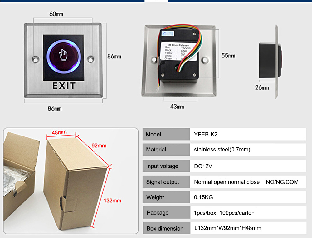 Door Switch Exit Button YFEB-K2