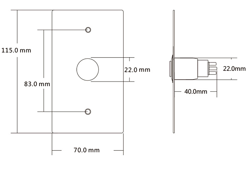 Waterproof SUS304 Push Button Exit Button YFEB-S87922D