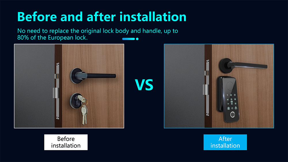 EU Cylinder Automatic Fingerprint Bluetooth Door Lock YFBF-Z18