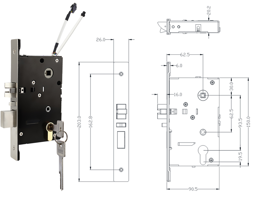 Short Panel Hotel Lock System YFH-1058