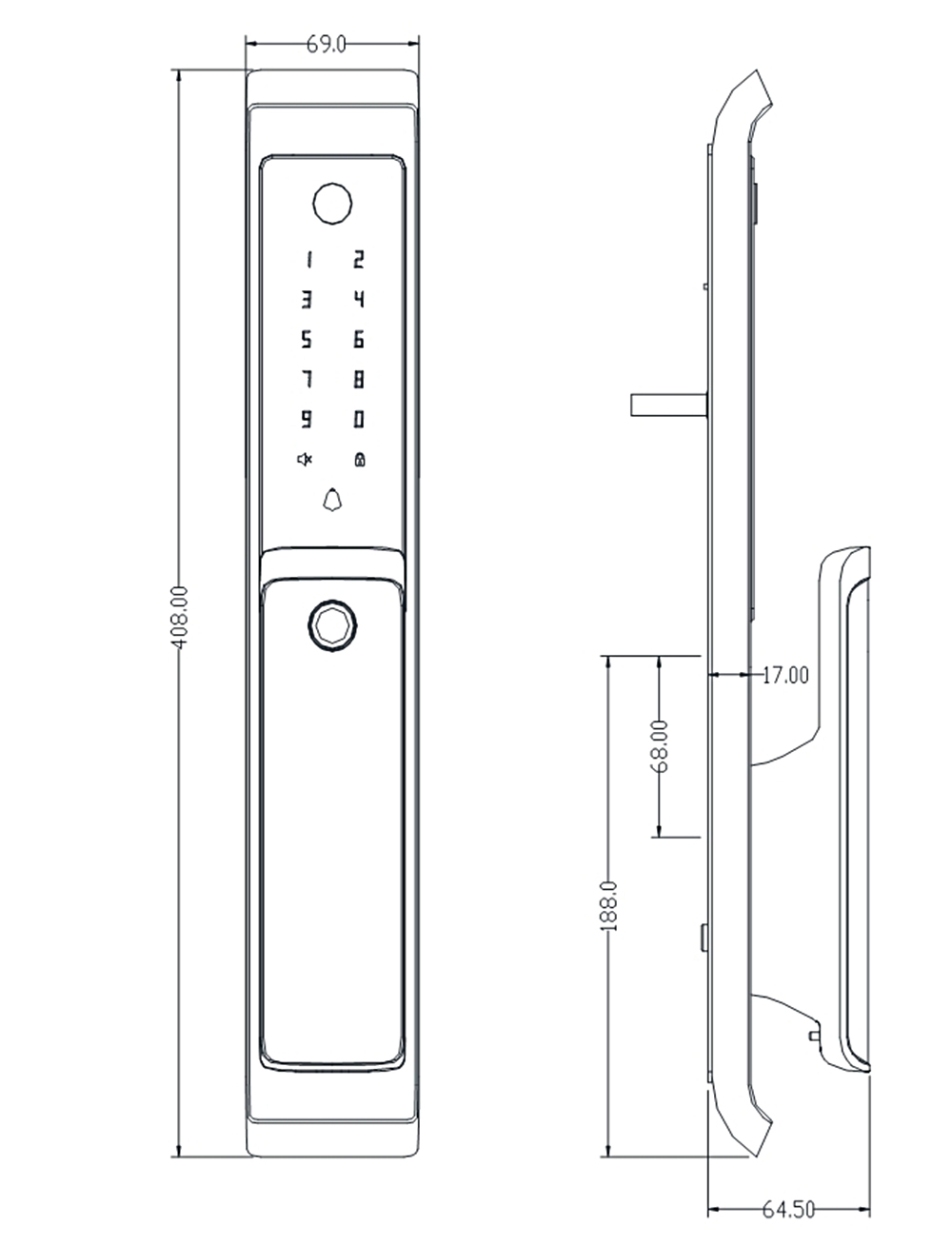 Automatic Fingerprint Bluetooth Lock YFBF-3S01