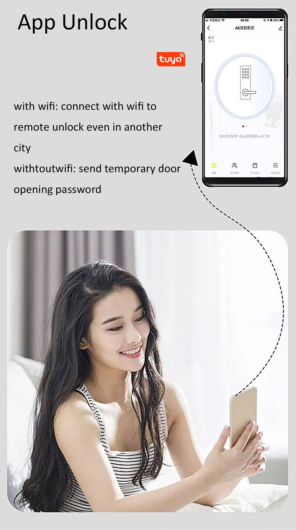 Tuya Wifi Double Side Fingerprint Door Lock YFFW-D2