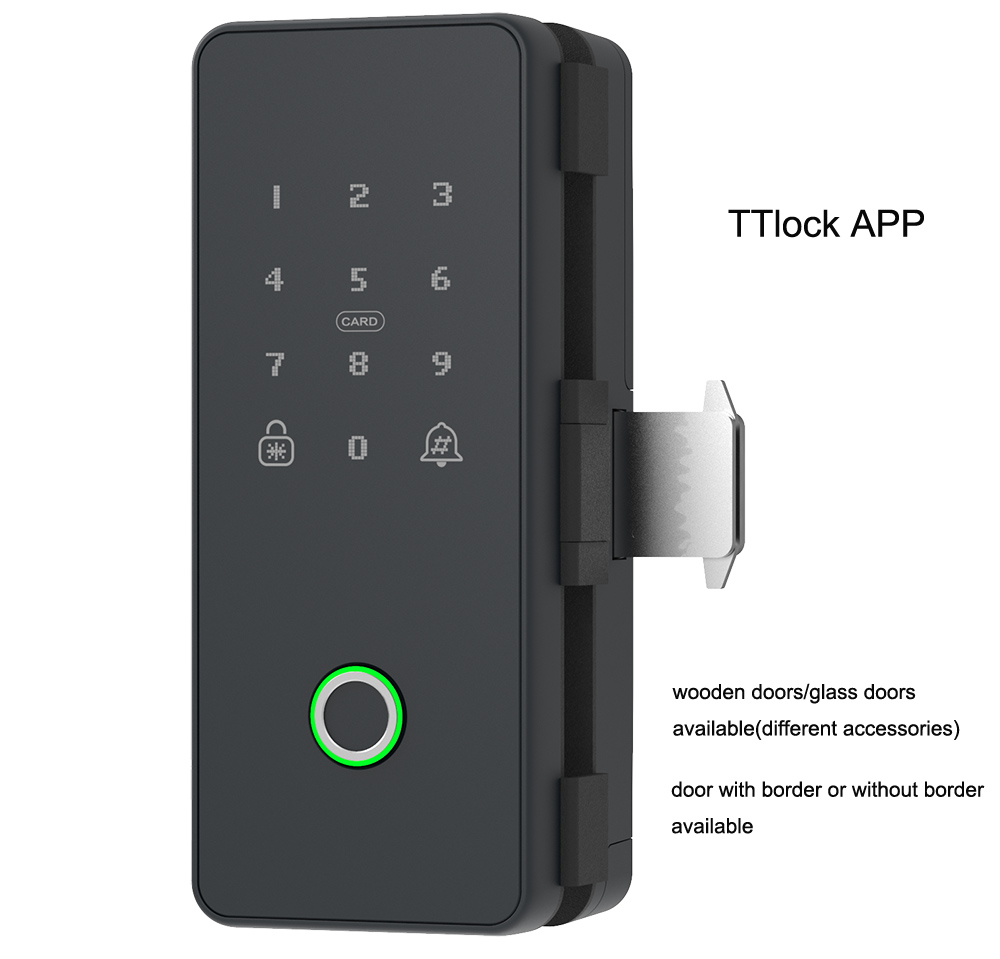 TTlock Support Fingerprint Frameless Glass Door Lock YFBG-190