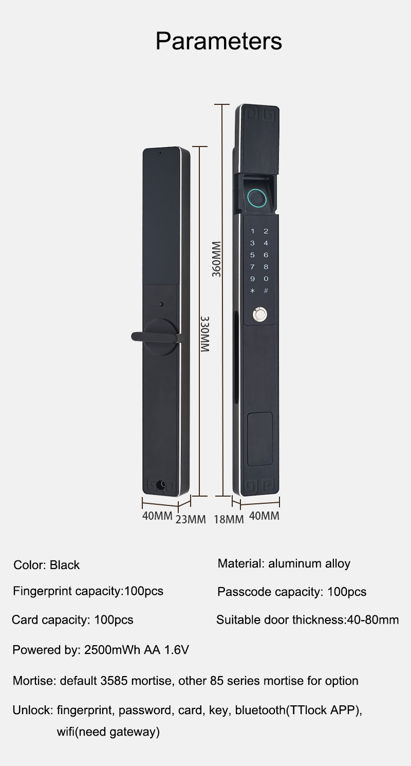 Waterproof IP65 Automatic Fingerprint Gate Door Lock YFBF-H6