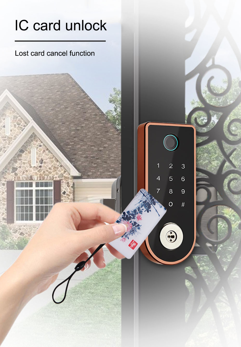 Rim Type Waterproof Smart Door Lock YFF-X1A