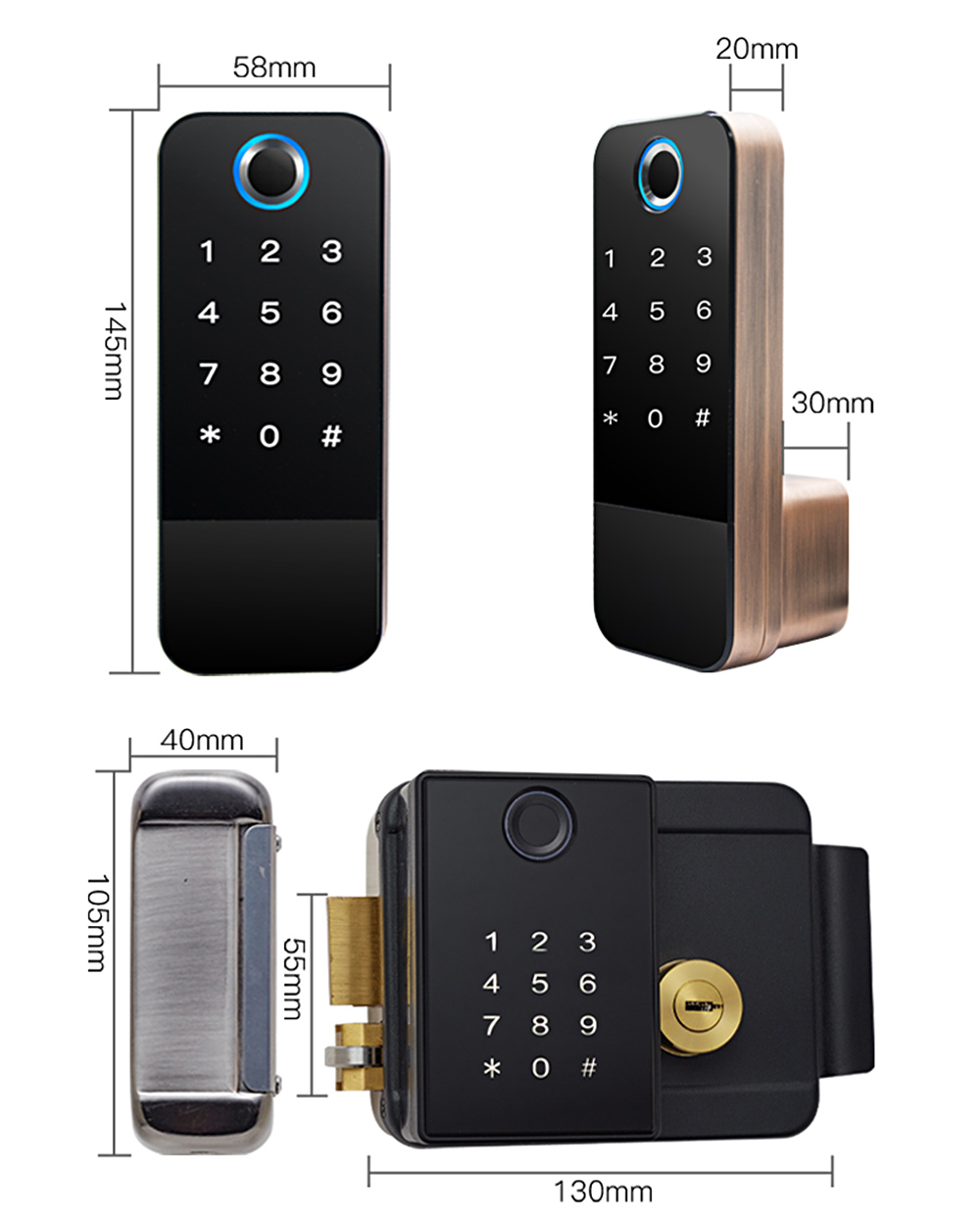 Rim TTlock Bluetooth Fingerprint Door Lock YFBF-X8A