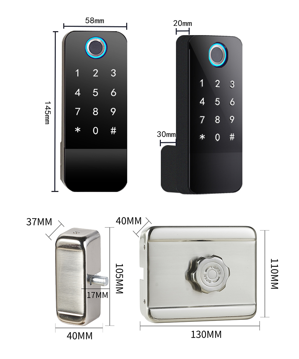 Rim TTlock Bluetooth Fingerprint Door Lock YFBF-X8A