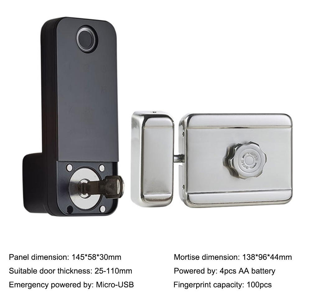 Rim TTlock Bluetooth Fingerprint Door Lock YFBF-X8A