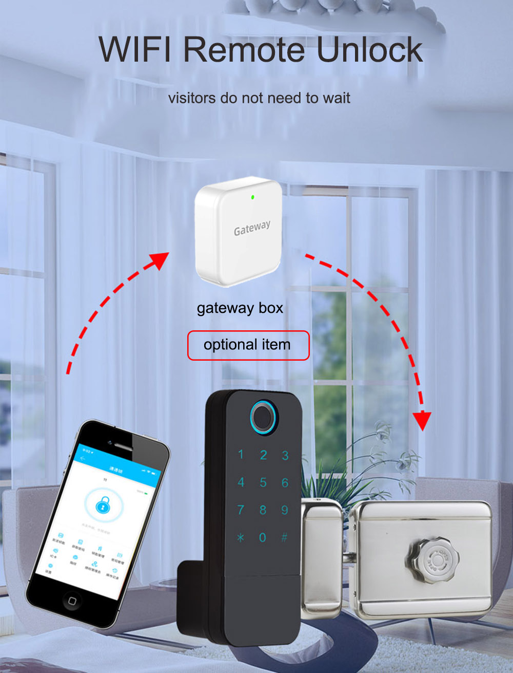 Rim TTlock Bluetooth Fingerprint Door Lock YFBF-X8A